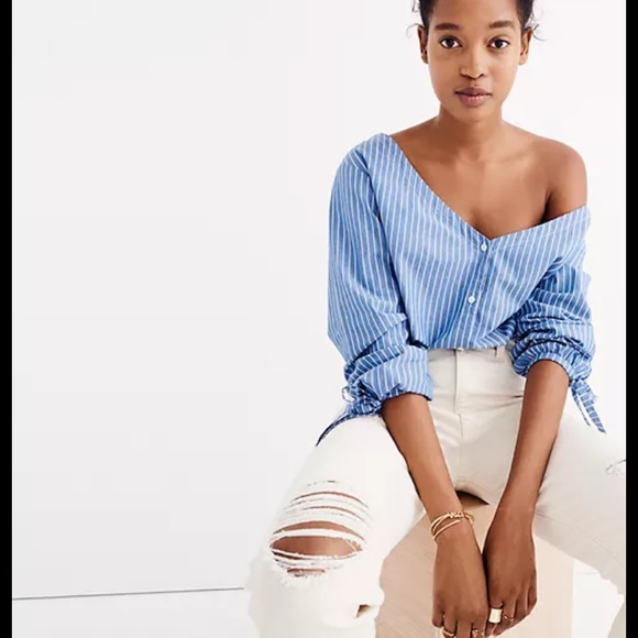 Madewell Tops - Madewell blue and white morningview top S